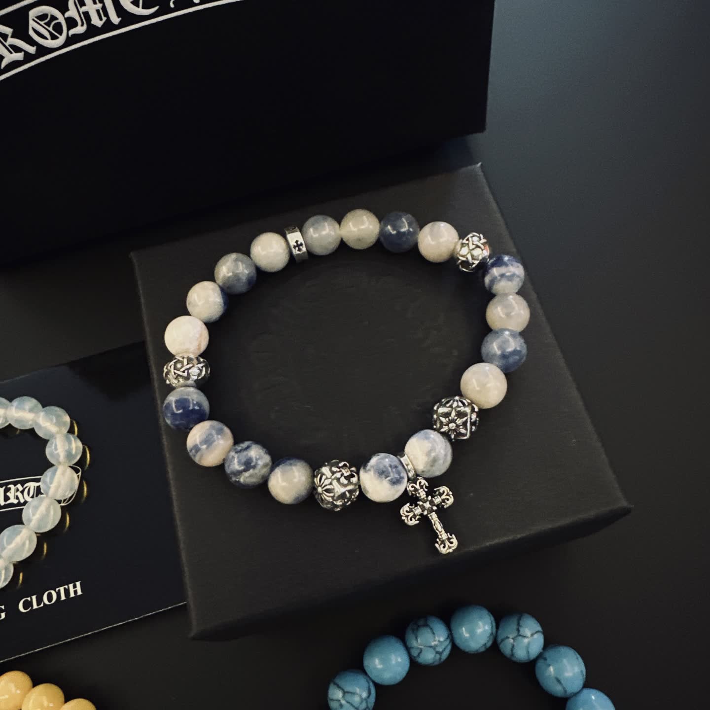 Chrome Hearts Chrome Heart Silver Beaded Bracelets